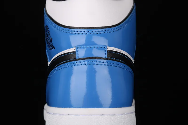 All categories Air Jordan Jordan series basketball shoes Air Jordan 1 Mid G version pure original Air Jordan 1 Mid AJ1 Joe 1 patent leather white and blue two-dimensional small lightning Chinese basketball shoes DD6834-402